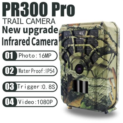 Newest PR300 PRO Hunting Camera Trail 1080P Wildlife Monitoring Outdoor 16MP Photo Trap for security Infrared Sensors Night View