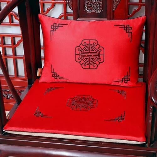 New 2019 Embroidery Lucky Ethnic Seat Cushion Chinese Silk Mat Decoration Sofa Chair Pad Armchair Cushion Seat Dining Chair Pads