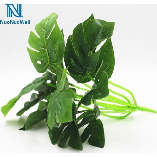 NuoNuoWell 12Heads Artificial Monstera Silk Leaf Fake Decoration Flowers Arrangement Wedding Plant Bouquet