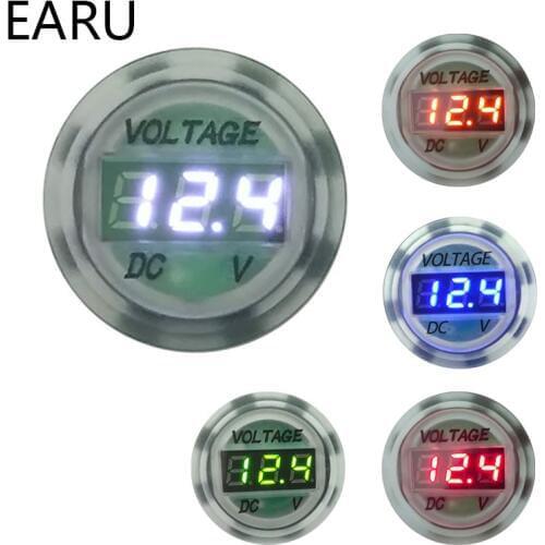 Flat Shape Waterproof Voltage Meter Voltmeter Display DC LED Digital Display 12V Motorcycle On-board Voltmeter Detector 24V