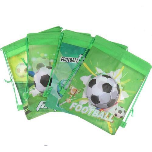 5styles Non-woven Fabrics Football Drawstring Gift Bags Cartoon Drawstring Backpack Kids Boys Backpack Shoes Clothes Storage Bag