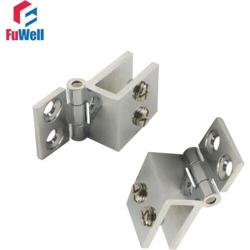 4pcs Adjustable 0 Degree Cabinet Glass Door Hinge Wall to Glass Door Clip Hinges Fit for 6-8mm Shower Glass Hinge Clamp