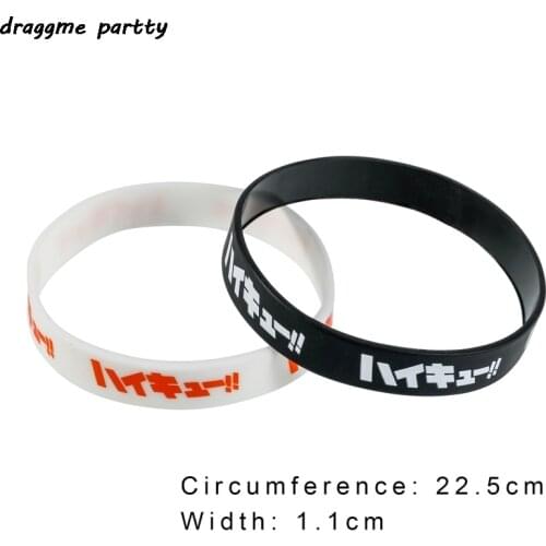 2 Pcs Haikyuu Wristband Bracelet Anime Volleyball Boys Letters Silicone Bracelet Unisex Jewelery Accessories
