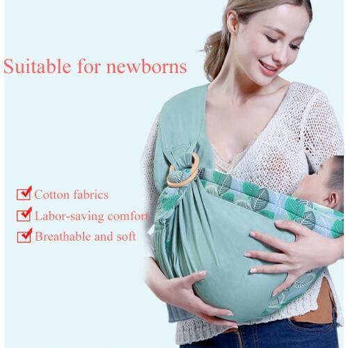 Baby Wrap Carrier Newborn Sling Dual Use Infant Nursing Cover Carrier Mesh Fabric Breastfeeding Carriers Up to 130 lbs (0-36M)