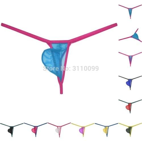 Mens G-String Silky Thin Underwear Frivolous breathable Bulge Pouch Bikini Air Light Sport Mesh Thong
