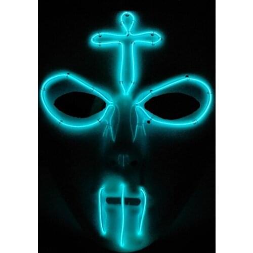 Glowing Mask Halloween Party Supplies Costume Decoration EL Wire Mask Glow In Dark