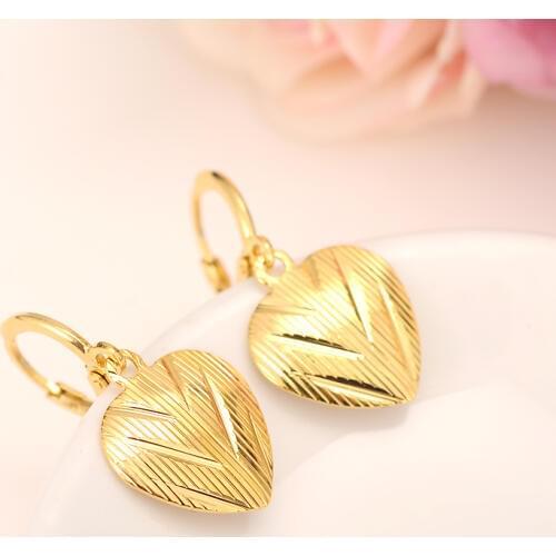 Bangrui Gold Color Heart Earrings Women/Girl,Love Trendy Jewelry for African/Arab/Middle Eastern GIFT
