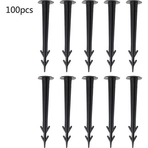100Pcs Plastic Garden Cover Cloth Securing Stakes Spikes Lawn Pins Pegs Sod Staples Anchoring Weed Fixing Landscape
