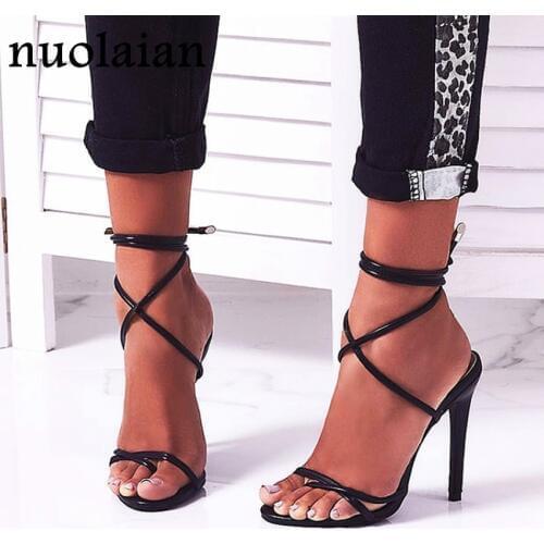 2020 Womens Summer High Heels Pump Shoes Woman High Heel Shoe Ladies Wedding Pumps Open Toe Gladiator Chaussure