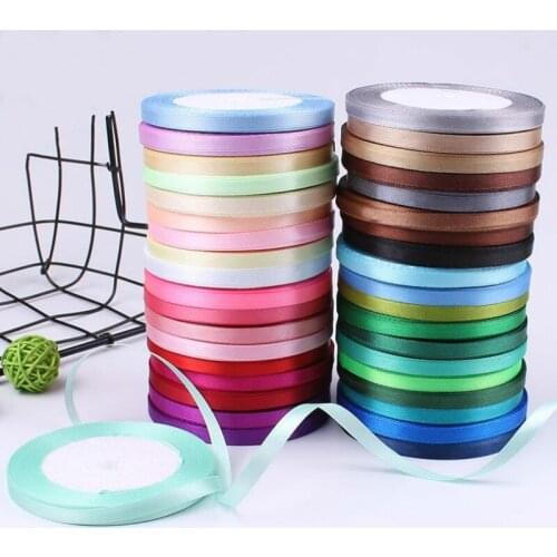 25yards/Roll 6mm Satin Ribbons for Wedding Birthday Party Gift Wrapping Christmas Halloween Festival Supplies DIY Crafts Ribbon