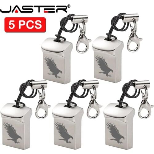 5 PCS/LOT Mini Metal USB 2.0 Flash Drives 64GB Custom Logo Pen Drive Gifts 32GB Memory Stick 100% Real Capacity Pendrive U Disk