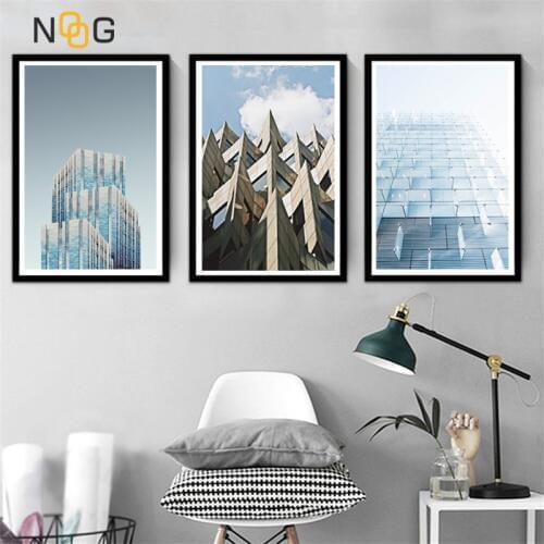 NOOG Architecture Building Landscape Wall Art Canvas Painting Nordic Posters And Prints Wall Pictures For Living Room Decor