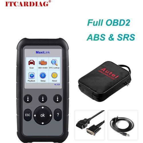 Autel MaxiLink ML629 Enhanced CAN OBD2 Scanner with ABS SRS Transmission Engine Diagnosi Auto VIN Scan Tool Turn Off Check light