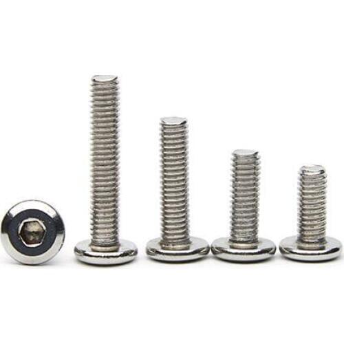 10pcs M6 stainless steel pan head hex socket bolt hexagon slot furniture screw fasteners bolt machine screw 8mm-70mm length