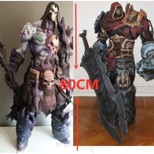 80cm Darksiders 2 Wrath War Guerra Paper Model Darksiders Genesis model figure poster sword statue Shield Death Fury Strife DIY