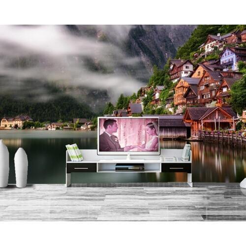 Coast Houses Lake City photo Building 3d wallpaper,living room tv sofa wall bedroom restaurant kitchen mural papel de parede