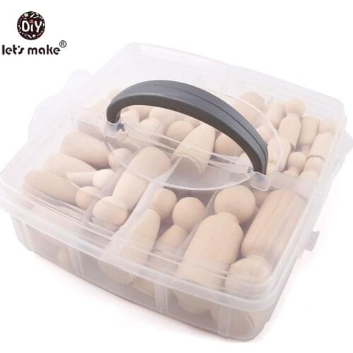 Lets Make Peg Dolls 50pcs Maple Wood Unpainted Family Wooden Dolls Baby Toy Weddings Dolls Decor Montessori Toys Baby Teether