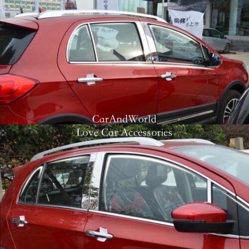 For Great Wall Haval H1 H2s 2015-2018 Stainless Car Door Glass Window Pillar Frame Cover Middle Column Garnish Trims Accessories