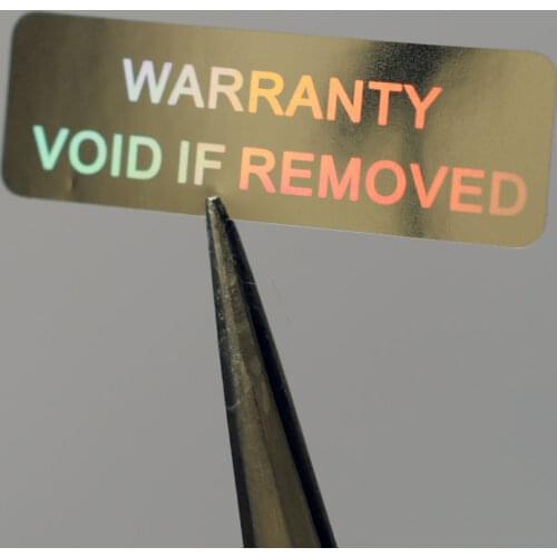 WARRANTY VOID IF REMOVED 10x30mm security Hologram for one-time use Silver color Holographic sticker for products freeshipping