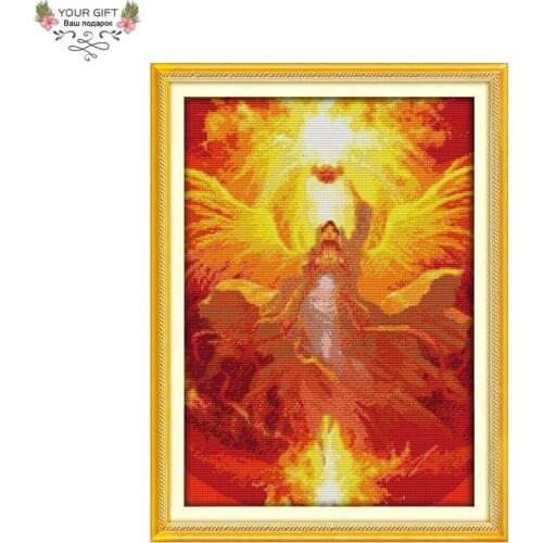 Joy Sunday Fairy Home Decor R660 Counted and Stamped The Female Wa Repairs The Sky Embroidery Cross Stitch kit