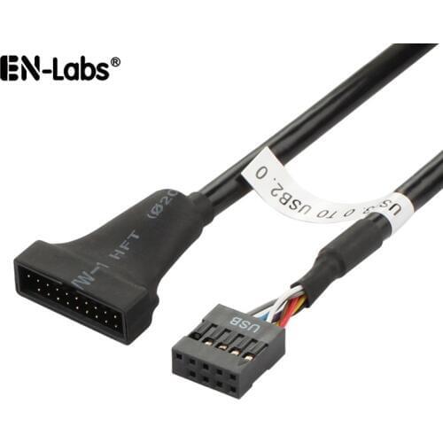 Motherboard USB 3.0 to 2.0 Adapter Header Cable Converter,Mainboard USB3.0 20 pin to 9pin, USB 2.0 9 pin to 20 pin Header Bridge