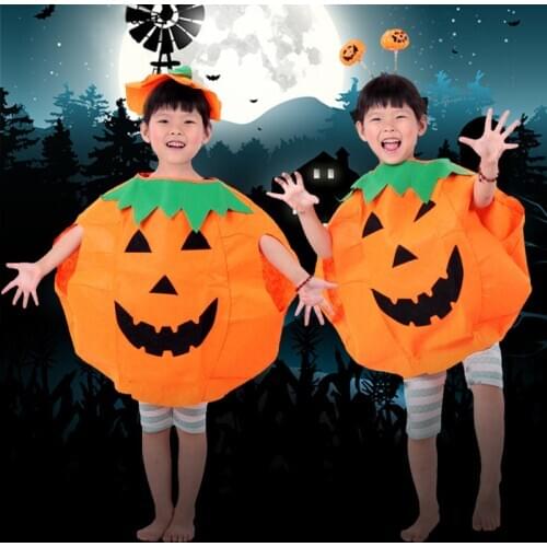 Halloween Pumpkin Costumes Masquerade Adult&children Parent-Child Suit Clothes Cosplay Props Pumpkin Hat Halloween Decoration