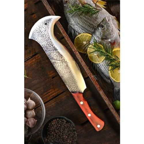 Chinese Style Shot Steel Handmade Forged Strong Cutter Big Bone Knives Tree Firewood Knife Chopper Axe Chef