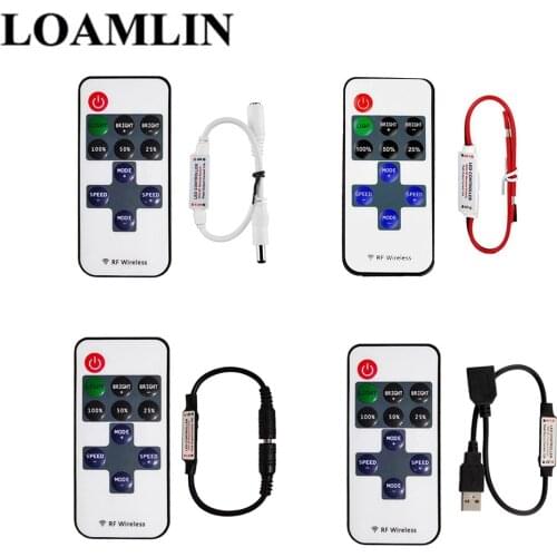 11-Key LED Controller Mini Dimmer RF Remote Control 12A Wireless RF Remote Control Monochrome Light With 3528 5050 LED Strip