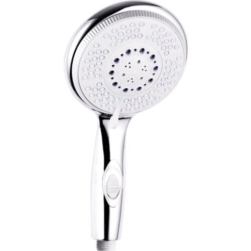 5 Functions Big Rainfall ABS Plastic Chrome High Pressure Bathroom Accessories Hand Shower Head With Switch Button