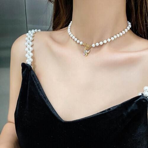 New Pearl Butterfly Necklace Clavicle Chain Jewelry Gifts For Women Choker Necklace Charm Gift