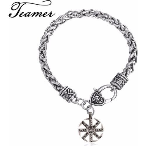 Teamer New Antique Sun Supernatural Pendant Bracelets Talisman Amulet Viking Runes Slavic Symbol Wicca Jewelry