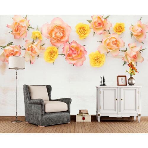 Papel de parede Roses Flowers photo wallpaper,living room bedroom TV background kitchen wall papers home decor custom murals