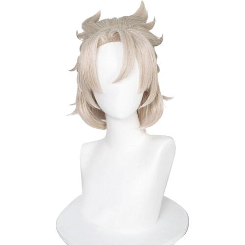 Genshin Impact Albedo Cosplay Wig Heat Resistant Synthetic Hair Carnival Halloween Party Props