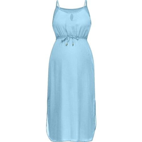 Dress For Pregnant Women Dress Simple Solid Skirt Comfortable Breastfeeding Sexy Casual Beach Fashion