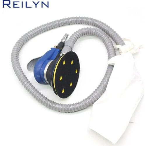 5" Pneumatic Polisher With Dust Sucking Bag Air Grinder Air Sander Polishing Tool Car Polishing Woodworking Tool With Accessory
