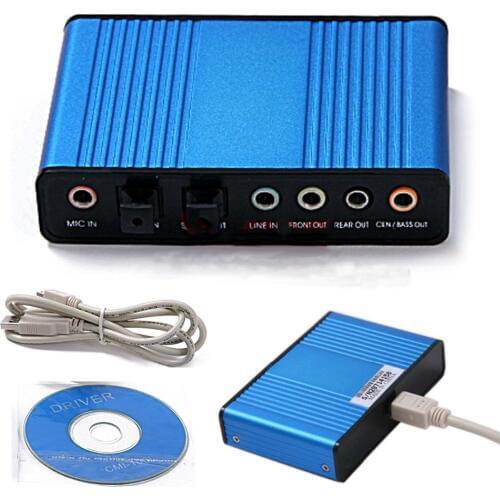 Professional USB Sound Card 6 Channel 5.1 Optical External Audio Card Converter for Laptop Desktop