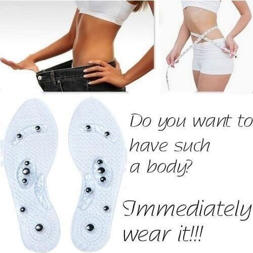 Transparent magnetic therapy insoles eight magnets massage insoles can cut air care insoles for men and women