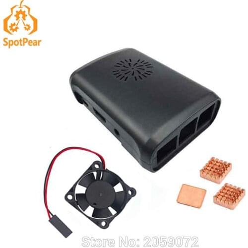 Raspberry Pi 3 model B ABS case with fan and Copper Coolest heatsinks kit