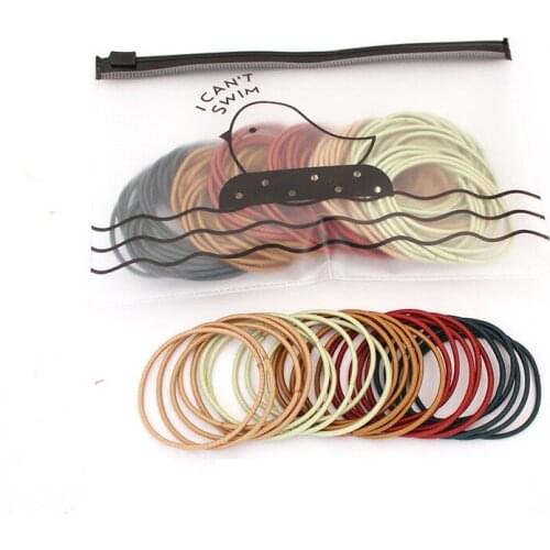 100pcs/Bag 5CM Hair Accessories Women Rubber Bands Scrunchies Elastic HairBands Girls Headband Ponytail Holde Ties Gum for Hair