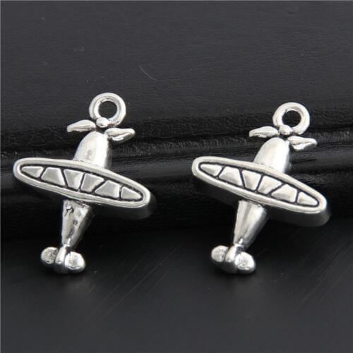 20pcs Silver Color Air Plane Aircraft Airplane Charms For Bracelets Jewelry Accessories Making A3048