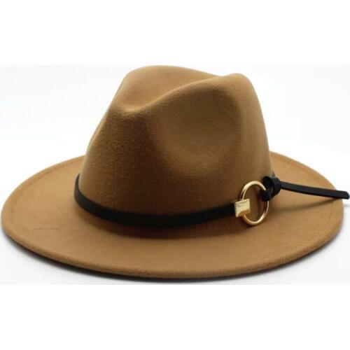 Seioum Women Men Wool Fedora Hat For Winter Autumn Floppy Chapeu Feminino Cloche Wide Brim Jazz Church Sombrero Caps