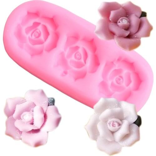 Rose Flower Silicone Mold Sugarcraft Fondant Cupcake Topper Cake Decorating Tools Chocolate Gumpaste Molds Candy Resin Moulds
