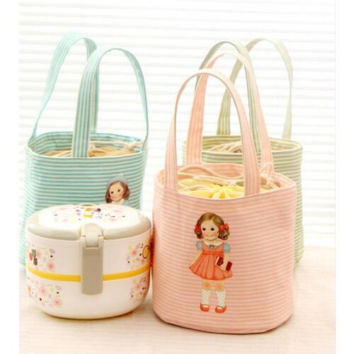 Picnic Bag Fashion Lunch Bag Insulated Kid Women Men Thermal Insulation Multi-colors Canvas Food Lunch Bag Waterproof Wholesale