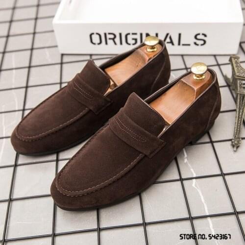 New Arrival British Men Fashion Pointed Suede Oxford Shoes Moccasins Driving Wedding Prom Gentleman Formal Footwear Zapatos De