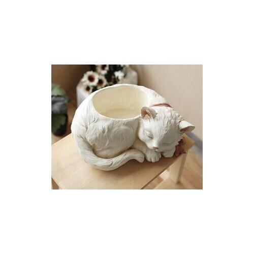 RESIN VASE CAT POTTED PLANTS FLOWERS POT FLORAL FLOWER ARRANGEMENT CRAFTS HOME DECORATION LOVELY KITTEN MODERN DESK DECOR