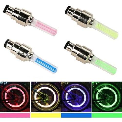 MTB Bike Bicycle Car Motorcycle Wheel Tire Spoke Light Lamp Valve Stem LED Cap Cycling Accessories Valve Tire Light Neon