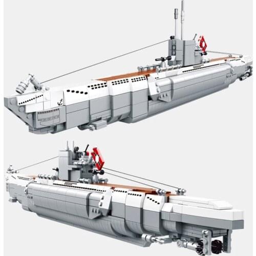 Military Series Classic Germany Navy Weapon Ship Carrier Warship U48 Submarine Building Blocks Bricks Model Toy For Kid Gift