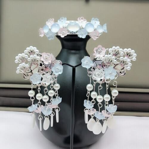 Tassel suit edge clip hair crown headdress antique hair accessories hair clip