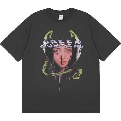 T Shirt Women Harajuku Y2k 100% Cotton Tops Tees Streetwear Aesthetic Vintage Kawaii Goth Printed 2021 New Female T-shirts