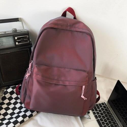 Womens Shoulder Backpack Teenagers Girls Nylon School Bag Preppy Style Bagpack Mens Backpacks Casual Lady Travel Rucksack Pack